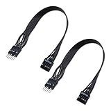 ZORZA 2Pcs 20cm 24AWG Front Panel Audio Extension Cable 9 Pin Male to Female Motherboard Connector for HD & AC97 Audio Compatibility