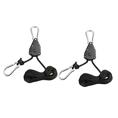 SUPVOX Suspendues Pour Lampes De Culture Réglables Crochets De Levage En Nylon Et Alliage De Zinc, Lot De 2 Pièces Pour Jardin Intérieur, Hauteur Adaptable Poulie Plastique Intégrée