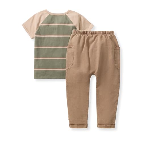 Burt's Bees Baby baby-boys Shirt and Pant Set, Top & Bottom Outfit Bundle, 100% Organic Cotton2