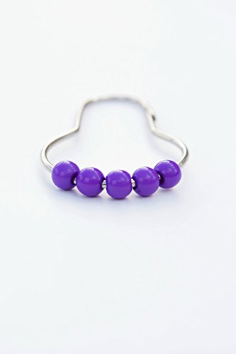 DOTZ Purple Shower Curtain Hooks | Nickel Plated Shower Rings | Closed Hooks Keep Curtains Up | 12-Pack