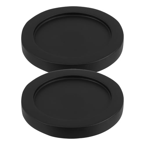TIKODIDA Moulin à Poivre et Sel Plateau en Bois Foncé 5,7 CM, Lot de 2 Supports Antidérapants pour Rangement d'Épices sur Plan de Travail la Cuisine et...