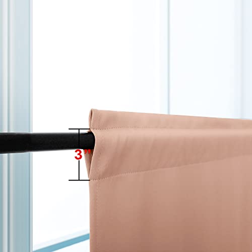 Image of KOUFALL Blush Pink Kitchen Curtains 30 Inch Length Set of 2 Pack Rod Pocket Short Curtains for Small Bathroom
