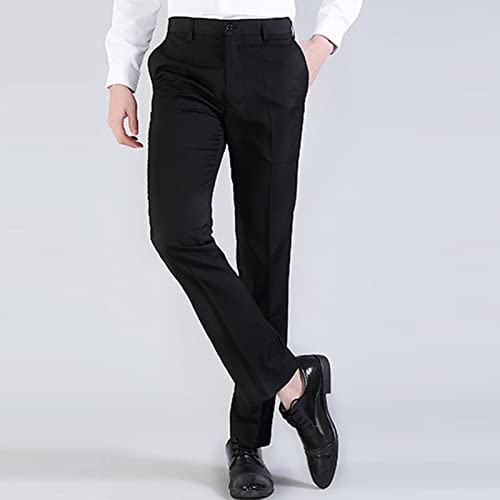 Maiyifu-GJ Mens Slim Fit Stretch Dress Pant Solid Color Skinny Comfort Suit Pant Business Wrinkle Resistant Casual Trousers4