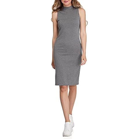 oodji Ultra Vestido Texturizado con Cuello Mao Cover