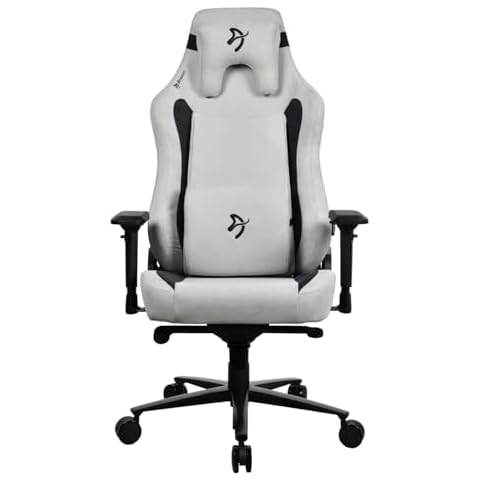 Arozzi Vernazza XL Supersoft Upholstery Material has a Unique Velvety Texture That is Fluid-Repellant and Breathable with Memory Foam Lumbar Support 4D Armrest for Office and Gaming Chair- Light Grey Cover