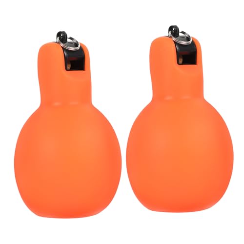 POPETPOP 2Pcs Loud Hand Squeeze Whistle for Outdoor Survival Portable Emergency Whistle for Camping Hiking Fishing and Rescue Signaling for Keychains and Training