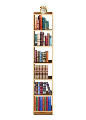 Image of SBF Furniture Engineered Wood Bookshelf Multipurpose Home Decor Storage Rack Bookcase Showcase Organizer for Living Room Kitchen Book Shelves (7 Shelf Rectangular Bookrack)DIY(Do-It-Yourself) (YELLOW)