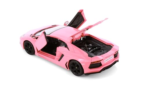 Lamborghini Aventador Coupe, rosa, escala 1:24 miniatura 4