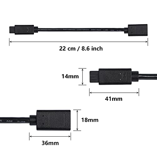 Sinloon Ieee 1394 Firewire Cable 1394 Type B 800 9 Pin Male To 1394 Type A 400 6 Pin Female Data Transfer Adapter Converter Cable For Macbook Pro, Mac Mini, Etc Black 20Cm (9Pin Male/6Pin Female) #TOP2