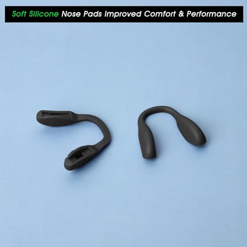 Image of Acefrog 2 Pieces Upgraded Nose Pads for Oakley Split Shot OO9416, Crossrange OO9371, Targetline OO9397 OO9398 Sunglasses, Push-in Nose Piece Replacement, Anti-Slip, Black