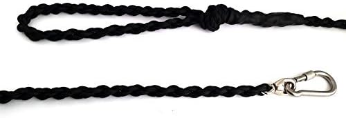 Paracord Rope Dog Leash With Lock and Swivel Carabiner - Dogorado Handmade Dog Leads - The Pack Leader Black 6ft