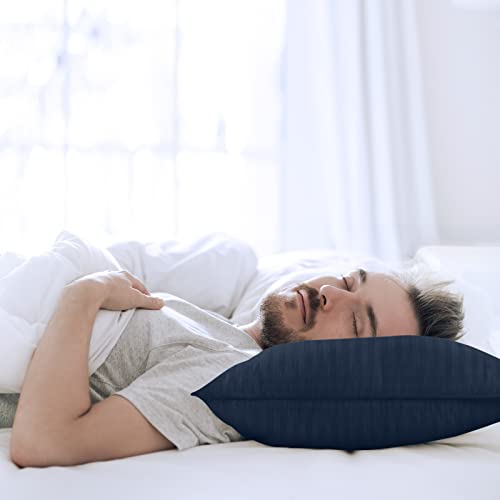 Utopia Bedding Bed Pillows for Sleeping European Size (Navy), Set of 2, Cooling Hotel Quality, for Back, Stomach or Side Sleepers
