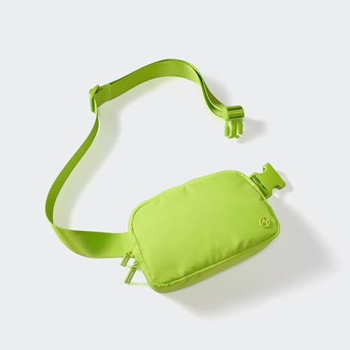Image of Pander Two Way Zipper Fanny Pack Nylon Everywhere Belt Bag for Women, Water Repellent Waist Packs, Crossbody Bags with Adjustable Strap(Grape Green).