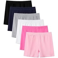 6-Pack Girls' Cotton Bike Shorts (5-14 Years) only