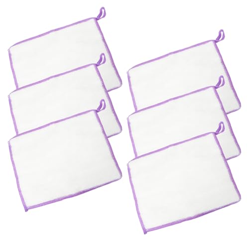 leruiyezs 6pcs Trapos De Cocina De Bambú Reutilizables Y Absorbentes para Limpieza del Hogar Paños Cocina De Doble Capa 18x23 Cm Ideales para Vajilla Cristal Encimeras Y Uso Diario En La Cocina