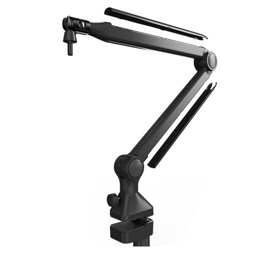 マイクスタンド 調節可能 ブームアーム マイクホルダー ブラケット ライブビデオ放送用 ブラック