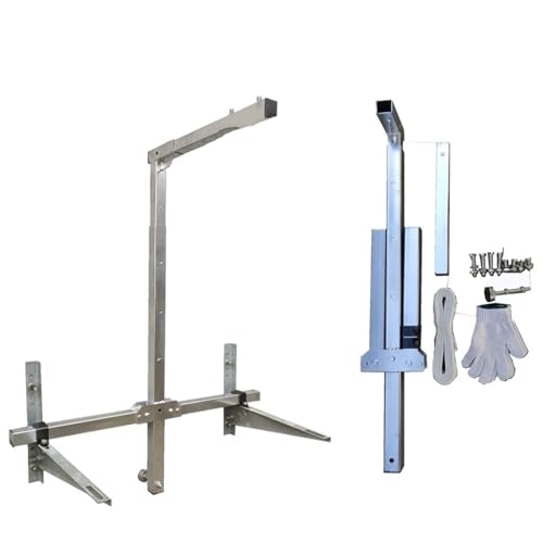 Air Conditioner Outside Installation Lifting Tool, Stainless Steel Bracket + Self-Locking Manual Winch, 1pcs Set MINGPING(Without Winch)