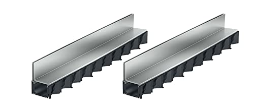 2x1m ACO Hexaline 2.0 Entwässerungsrinne mit Schlitzaufsatz Stahl verzinkt Bodenrinne Terrassenrinne Cover