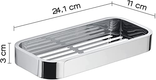 Porte-objets rectangulaire chrome Gedy Outline anti-rouille mural