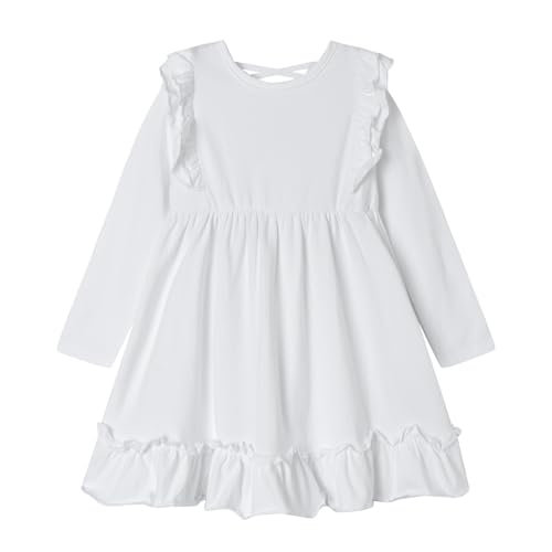 Robe évasée pour petite filles en coton anti-irritation à manche longue