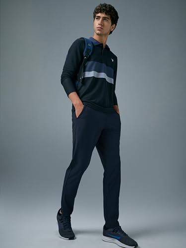 Image of TECHNOSPORT Men's Regular Fit Mid Rise Solid Plus Size Trackpants with Quick Dry, Anti Microbial, SPF50+ for Regular and Sports Use