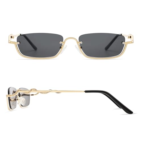 Y2K Snake Sunglasses for Women Men Narrow Rectangular Y2k Chic Sunnies AP3649
