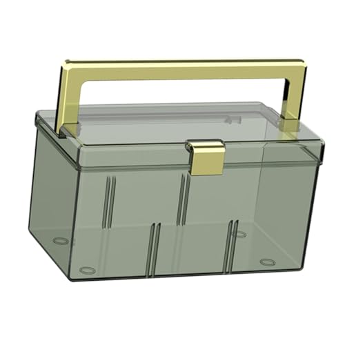 BESTonZON 携帯用透明薬箱 蓋付き収納ケース 大容量 ハンドル付き 持ち運び便利 家用 旅行 アウトドア対応