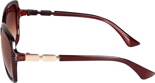 Image of UV Protection Oval Sunglasses For Women (2215 BROWN BZ)