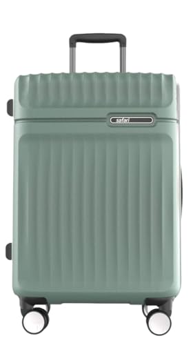 Image of Safari 8 Wheels, Anti-Theft Zipper (Check-in) Polycarbonate Trolley Spinner Luggage Large (Oculus 77CM Green)