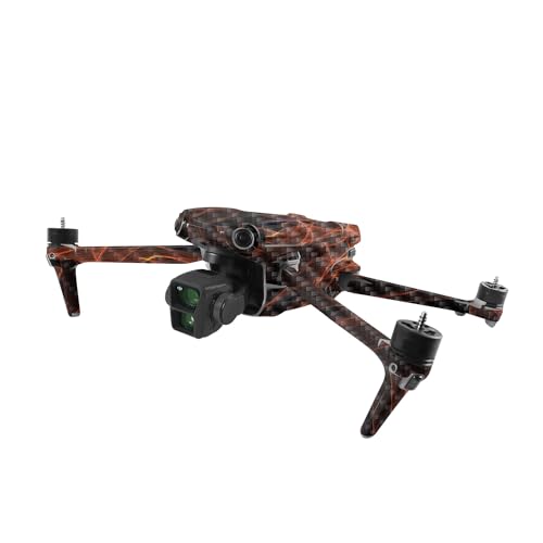 Image of MightySkins Carbon Fiber Skin Compatible with DJI Air 3 - Charcoal Flames | Protective, Durable Textured Carbon Fiber Finish | Easy to Apply