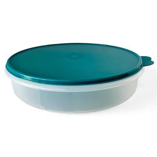 Tupperware 12 inch Round Pie Keeper Taker/Cake Server/Cupcake Courier/Cookie Storage Container with Mysterious Green Seal  