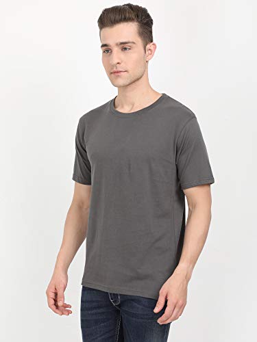 Image of FLEXIMAA Men's Cotton Round Neck Plain Half Sleeve T-Shirt