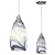 karyfine Mini Art Glass Pendant Lights Kitchen Island Blown Glass Pendant Lighting with Brushed Nickel Finish Adjustable Cord Ceiling Hanging Lamp for Hallway,Dining Room White and Dark Blue-1P