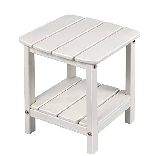 Lovoin Adirondack Table Outdoor Rectangular Side Table, Easy-Maintenance & Weather-Resistant Poly Lumber End Tables For Patio, Garden, Lawn, Indoor Outdoor Companion (Beige) #TOP18