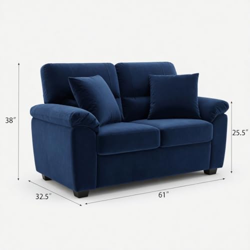 Image of Anderson Sofa Set for Living Room | Sectional Sofas | Premium Fabric Sofa for Home Office | Fabric Sofa Set | Fabric Sofa (Blue Fabric, 2 Seater)