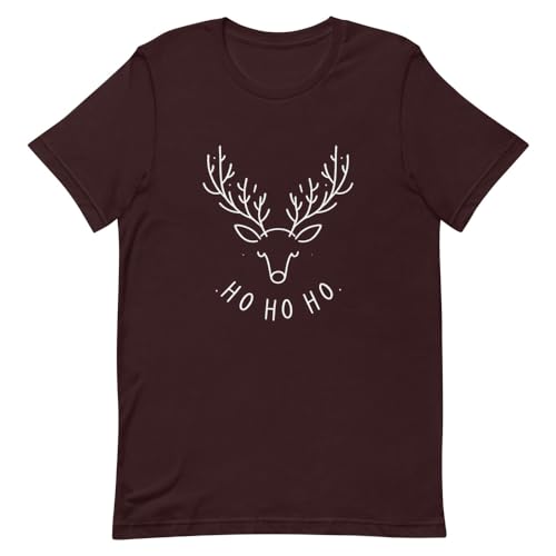 T-shirt tête de renne de Noël en noir sang de bœuf haut de gamme coupe unisexe taille XL