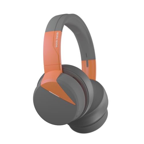 Image of Sonic Lamb Headphones with Built-in Subwoofers to FEEEEL Your Music. Over-Ear Design. Dual Pairing with USB Digital Audio - Ember Gray (Carry case Sold Separately)