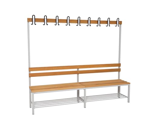 furni24 Umkleidesitzbank mit Stahlrahmen, Garderobenbank Sportraum Bank...