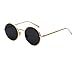 Produktbild Inlefen Runde Metallrahmen Gläser Vintage Kreis Sonnenbrille für Männer und Frauen,Goldgrau,57