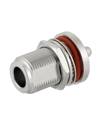 Vecys 5 PCS N Bulkhead Female Crimp RF Connectors 50 ohm N Female Jack RF Coaxial Connector Adapter for RG58 RG400 RF Coax Cable - Image 4