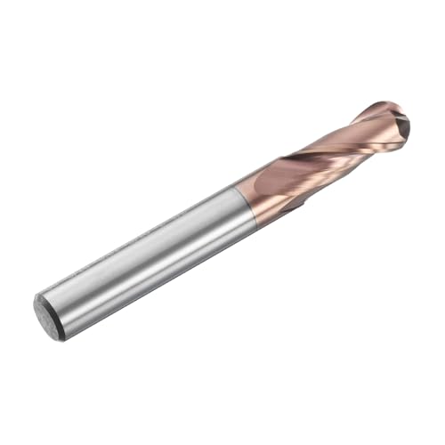 Image of HARFINGTON Ball Nose End Mill 2 Flute 5 /16 inch Diameter 5 /16 inch Shank Tungsten Carbide Uncoated Spiral CNC Router Bits 0.81 inch Cutting Length Single End Ball for Carving Engraving Grinding