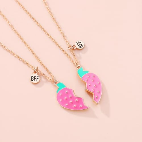 DOYYCA Best Friend Necklace Gifts Friendship Necklace Matching Magnetic Pineapple Watermelon BFF Necklace for 2 Girls Friendship Gifts3