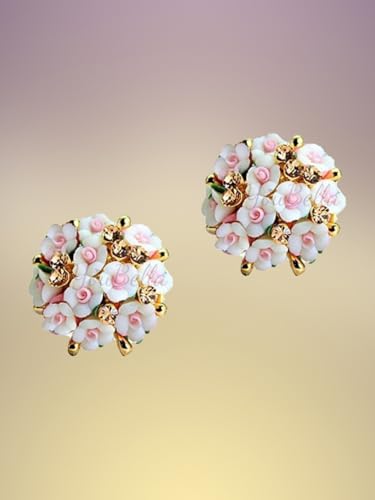 Image of YouBella Jewellery for Women Gold-plated Floral Stud Tops Earings Earrings for Women & Girls