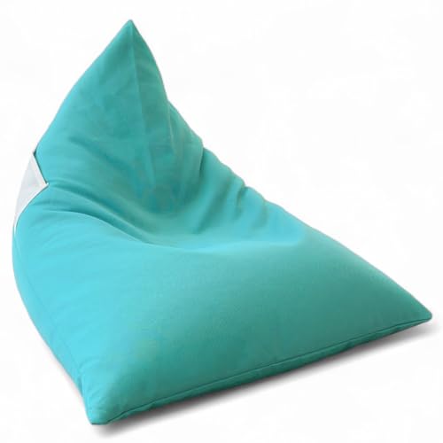 Aiire Puff Exterior en Olefina con Relleno Incluido – Puf Infantil o Adolescente Pequeño para Playa, Parque o Jardín – Bean Bag Chari Ligero con Bolsillo para Lectura, Meditación o Relax Turquesa