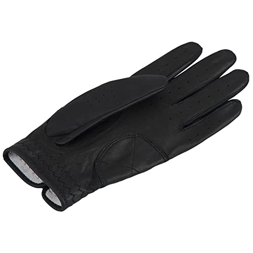 Gearx Men's Half Sheep Skin Golf Gloves, Black (Black, Medium(23), Left) #TOP3