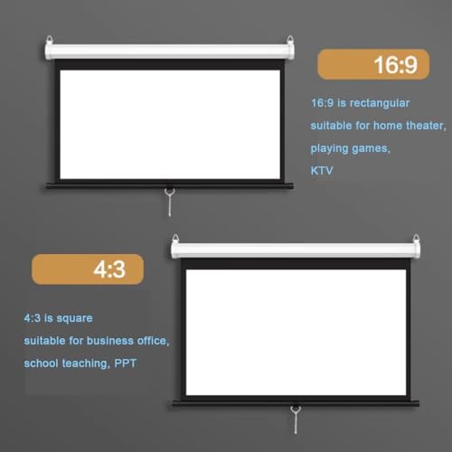 Pantalla manual de proyector 60" para cine en casa 16:9 miniatura 4