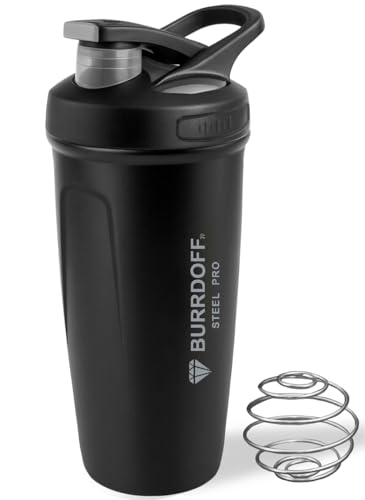 Image of Steel Performance Pro Protein Shaker Bottle (PUSH LOCK BUTTON), Gym Shaker Steel Shaker Bottle Gym Shaker Bottle shaker bottles for protein shake gym protein shaker (Black)