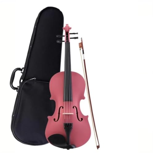 Violon en bois massif fait main de lutherie traditionnelle rose avec ses accessoires
