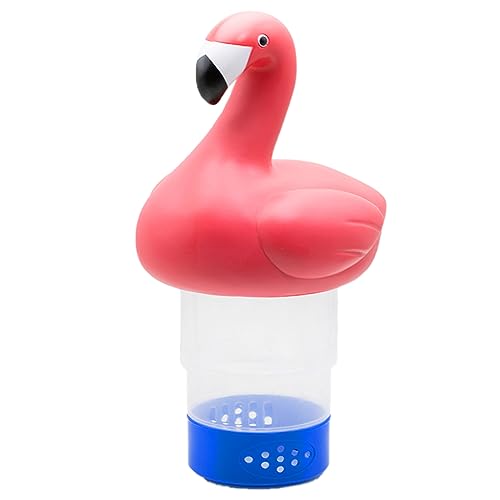 WWD POOL Pool Chlorine Floater Floating Pool Chlorine Dispenser (Flamingo) Fits 1 and 3 Inch Tablets for Large and Small Pools Spa Hot Tub