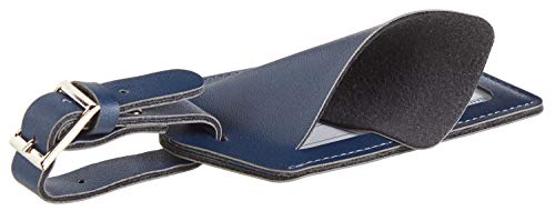 Travelambo Luggage Tag Faux Leather For Suitcase Women Kids Funny Cute (Deep Blue) #TOP3